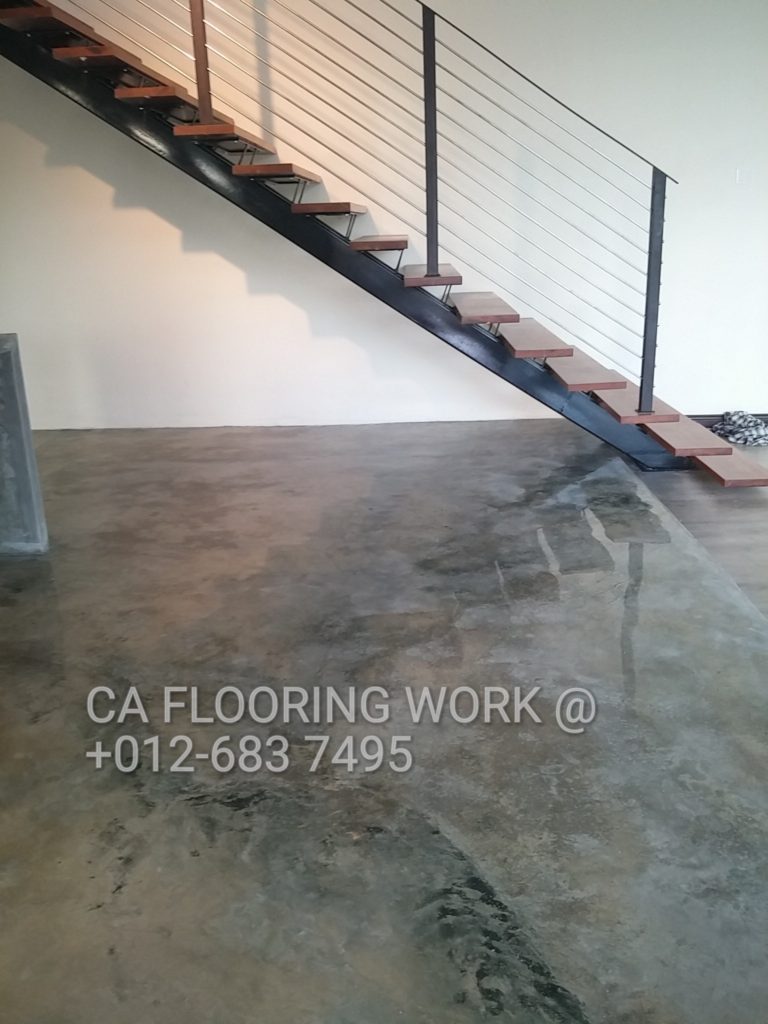 Residential Polished Cement Floor House Concret Polishing Kuala